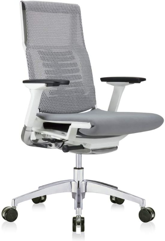 Photo 1 of Eurotech Seating Powerfit-White Frame-Mesh Back/Fabric seat Desk Chair
