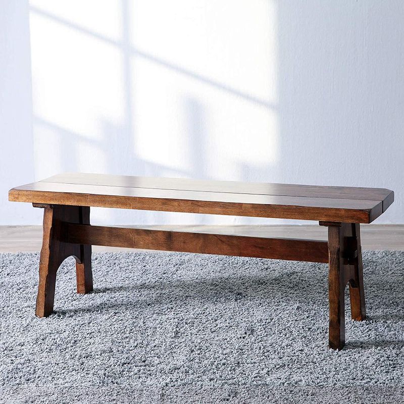 Photo 1 of  Sheraton Dining Room Bench, Luxurious Solid Hardwood Rubberwood Bench Oak Color (for Two)
