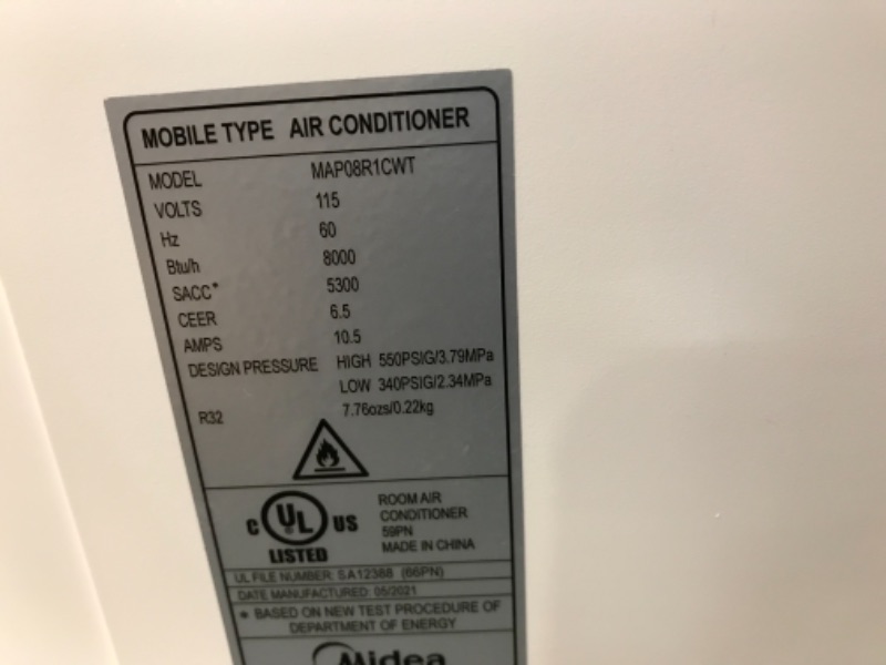 Photo 2 of 3-in-1 Portable Air Conditioner, Dehumidifier, Fan, for Rooms up to 150 Sq Ft, 8,000 BTU (5,300 BTU SACC) Control with Remote
**BLOWS ICE COLD**
