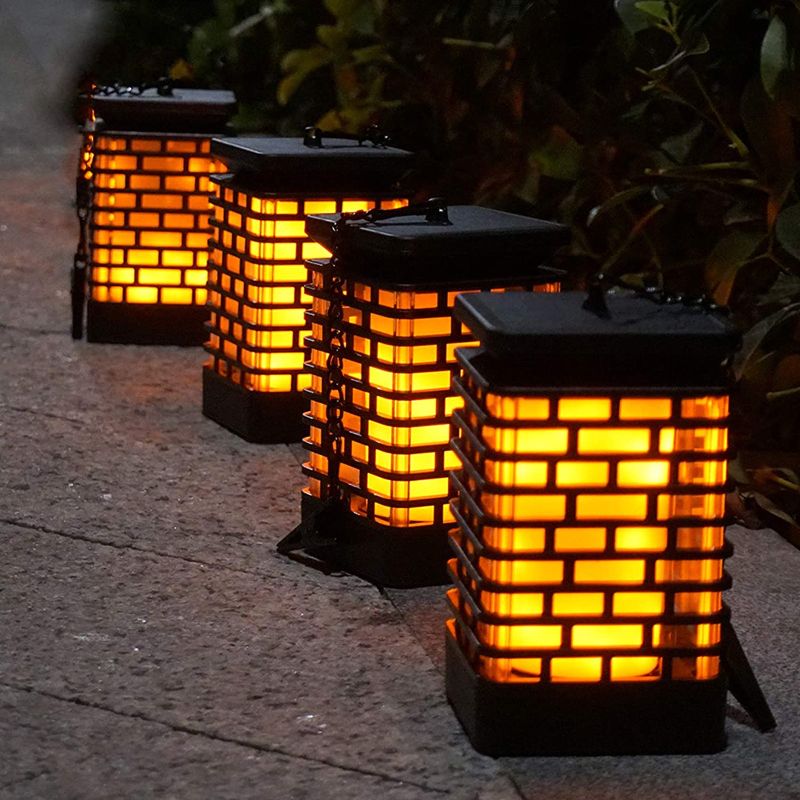 Photo 1 of Arzerlize Solar Lanterns Outdoor Hanging, Garden Decorations, led Solar Lights Dancing Flame Patio Decor Pathway Landscape Waterproof auto on/Off Yellow 4/P
