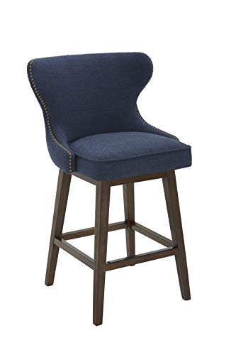 Photo 1 of Amazon Brand – Stone & Beam Louise Memory Swivel Counter-Height Barstool, 38.2"H, Midnight
