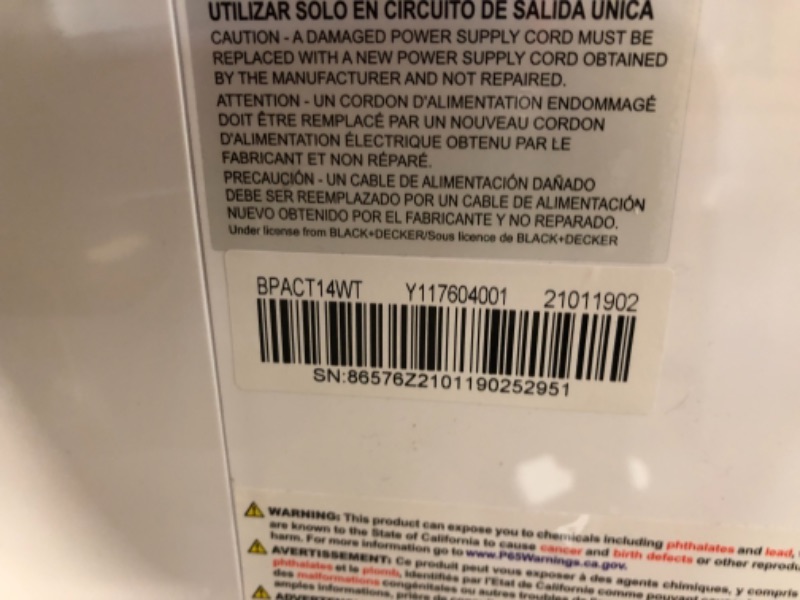 Photo 5 of BLACK+DECKER 8,000 BTU DOE (14,000 BTU ASHRAE) Portable Air Conditioner with Remote Control, White
**BLOWS ICE COLD**