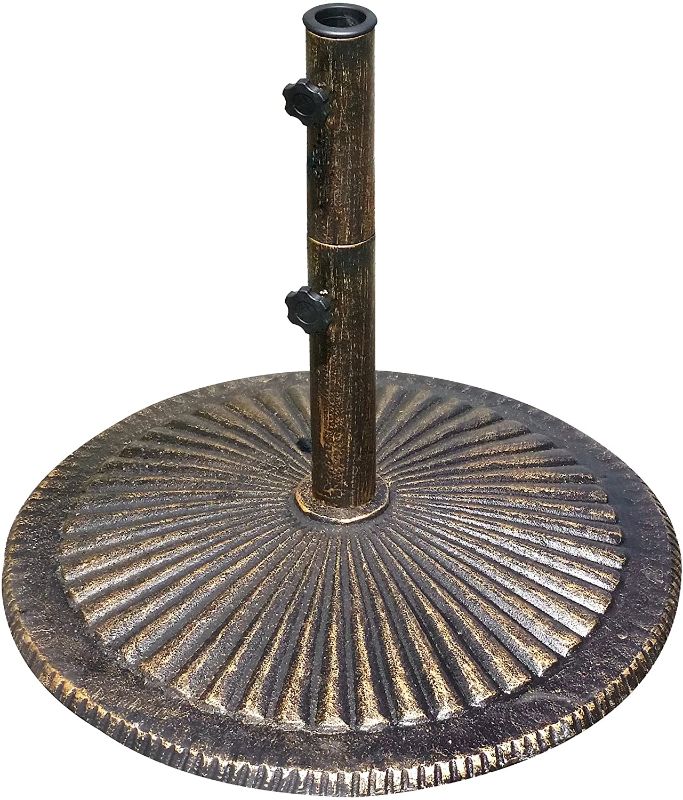 Photo 1 of 50-lb Classic Cast Iron Umbrella Base in Bronze
