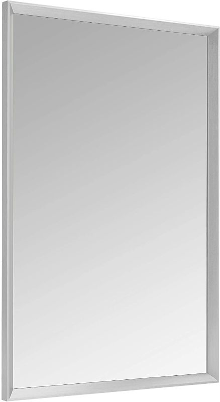 Photo 1 of Amazon Basics Rectangular Wall Mirror 24" x 36" - Peaked Trim, Nickel
