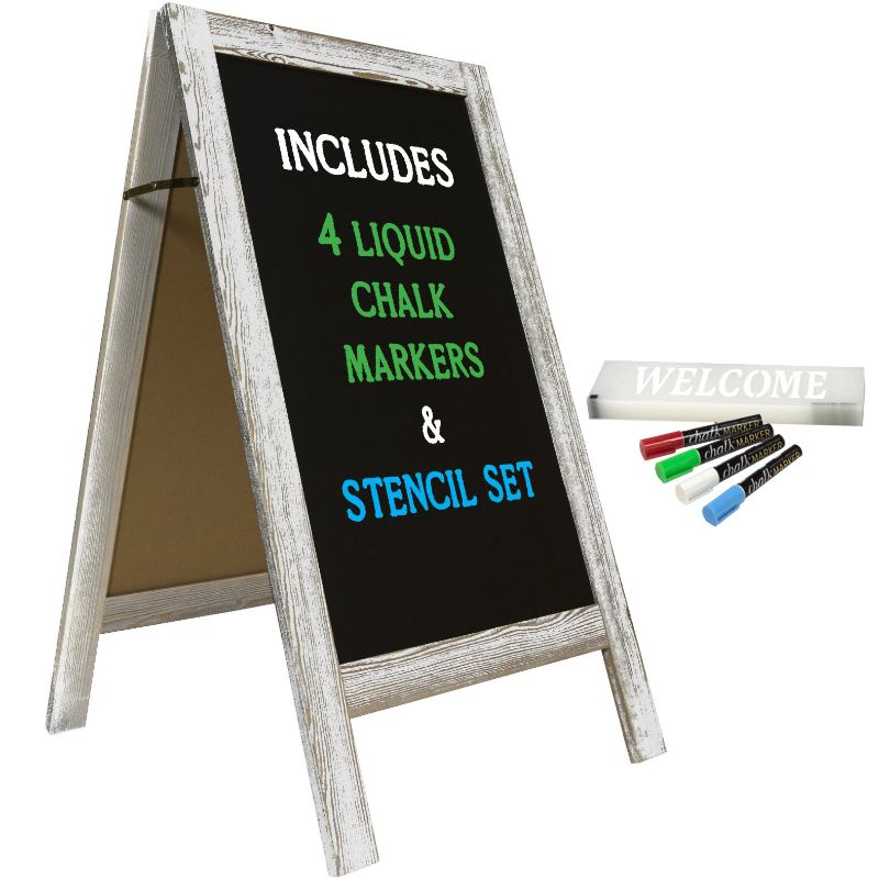 Photo 1 of 40" x 20" Wooden A-Frame Chalkboard
