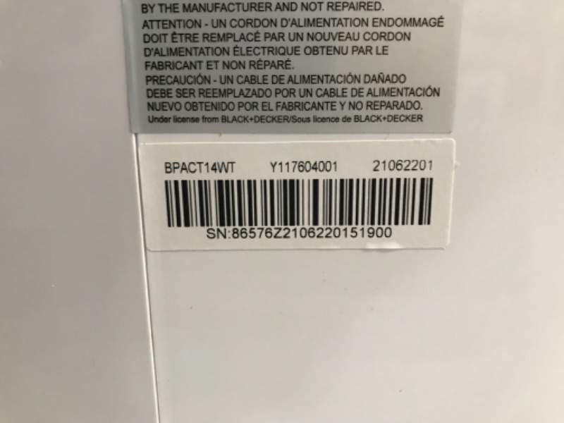 Photo 8 of BLACK+DECKER BPACT14WT Portable Air Conditioner with Remote Control, 7,700 BTU DOE (14,000 BTU ASHRAE), Cools Up to 350 Square Feet, White
**BLOWS ICE COLD**
