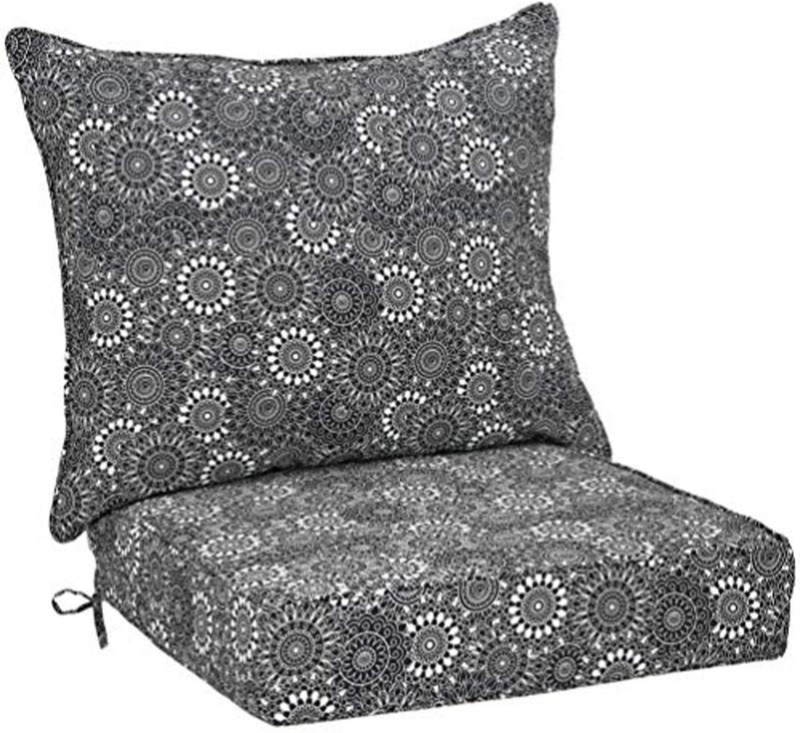 Photo 1 of Amazon Basics Deep Seat Patio Seat and Back Cushion Set - Black Floral