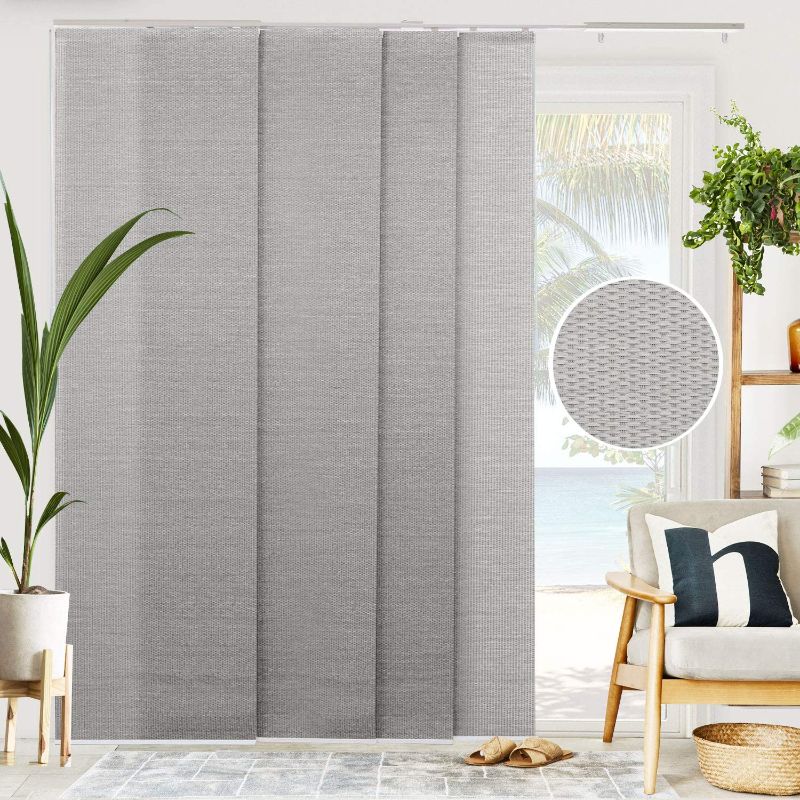 Photo 1 of CHICOLOGY Vertical Blinds , Room Divider , Door Blinds ,Blinds for Sliding Glass Doors , Temporary Wall , Closet Curtain , Room Door, Woven WHite (Natural Woven) W:46-86 x H:Up-to 96 inches
