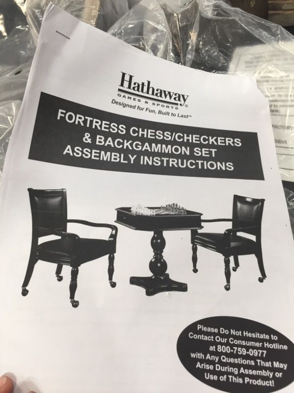 Photo 2 of BOX 2 of 2 NOT COMPLETE NO TABLE
Hathaway Fortress Chess, Checkers & Backgammon Pedestal Game Table & Chairs Set - Mahogany
