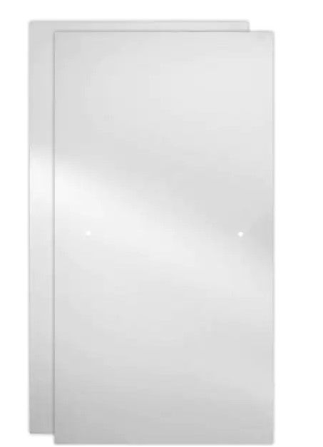 Photo 1 of 29-1/32 in. x 55-1/2 in. x 1/4 in. (6 mm) Frameless Sliding Bathtub Door Glass Panels in Niebla (For 50-60 in. Doors)
