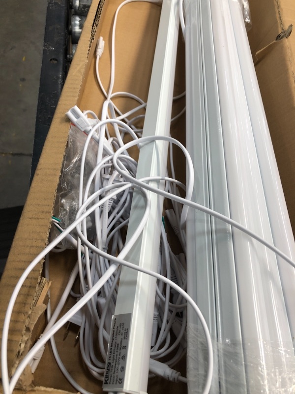 Photo 1 of (Pack of 8) Kihung LED T5 Integrated Fixture 4FT, 20W, 2200lm, 6500K (Super Bright White),Utility led Shop Light, LED Ceiling Light and Under Cabinet Light, Corded Electric with Built-in ON/Off Switch
