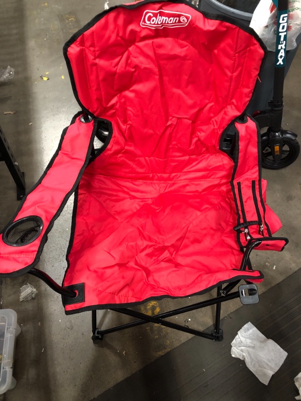 Photo 2 of Coleman Oversize Quad Chair with Cooler, Red