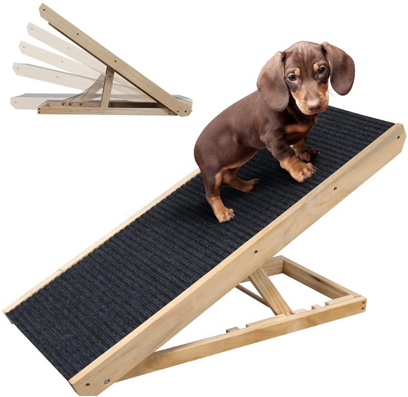 Photo 1 of Adjustable 40" Long Pet Ramp for All Dogs and Cats for Couch or Bed with Paw Traction Mat,Adjustable from 12” to 24”,Great for Small & Older Animals