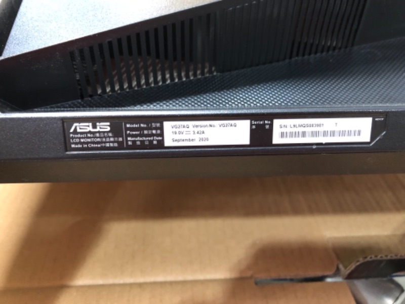 Photo 1 of ASUS TUF Gaming VG27AQ 27" G-SYNC Gaming Monitor 155Hz 1440p 1ms IPS Eye Care DP HDM