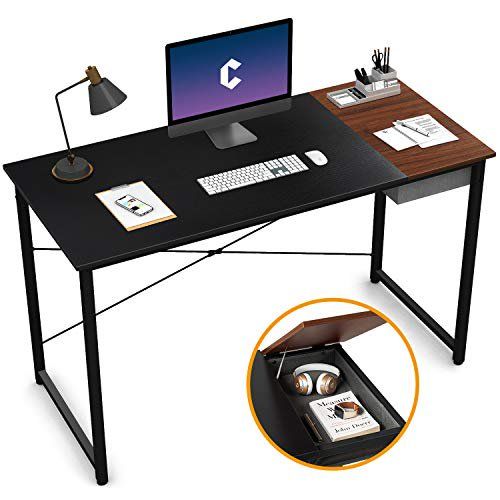 Photo 1 of Cubiker Computer Desk 47" Home Office Writing Study Laptop Table, Modern Simple Style Desk with Drawer, Black Espresso
