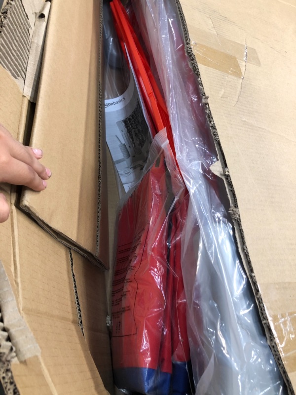 Photo 1 of Amazon Basics Giant BPA-free 4-In-A-Row Premium Plastic Game Set with Carry Bag, Red&Grey
