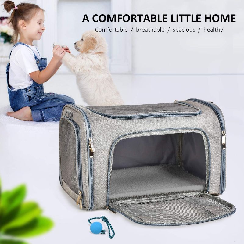 Photo 1 of  Cat Carriers Dog Carrier Pet Carrier for Small Medium Cats Dogs Puppies of 15 Lbs, TSA Airline Approved Small Dog Carrier Soft Sided, Collapsible Puppy Carrier - Black Grey Pink Purple Blue

