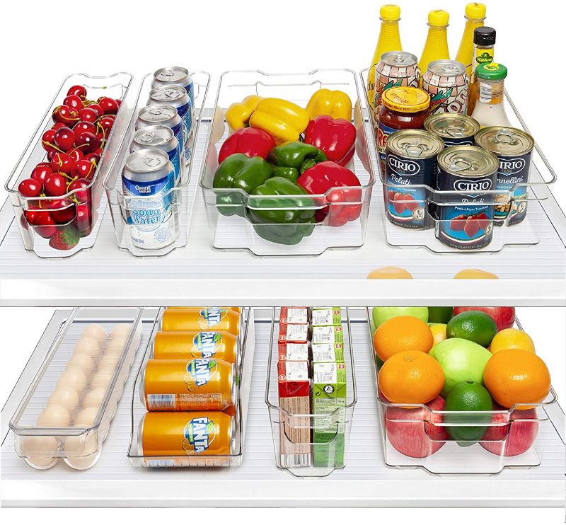 Photo 1 of  Fridge Organizer Bins,  Plastic Refrigerator Pantry Organizers for Freezer and Pantry, Kitchen Cabinets, BPA-Free, Clear
bundle