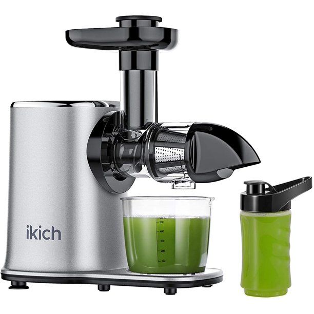 Photo 1 of IKICH Juicer Machines 2 Speed Slow Masticating Juicer Easy to Clean, Quiet Motor, Reverse Function, Cold Press Juicer Machine with Portable Bottle, Brush and Recipes for Vegetables, Fruits
