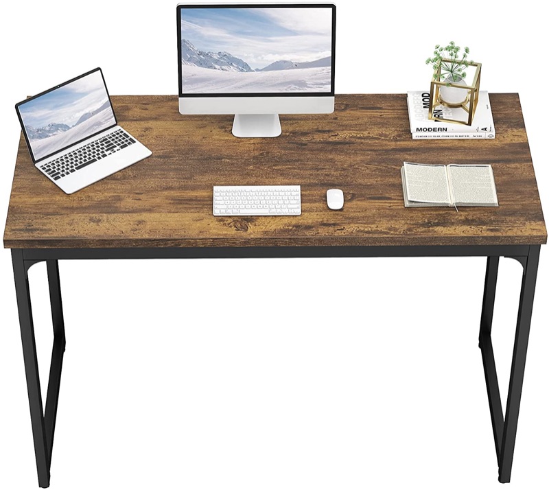 Photo 1 of Foxemart 47 Inch Computer Desk Sturdy Office Desks 47” Modern PC Laptop Notebook Study Writing Table for Home Office Workstation, Rustic 47.2 x 23.7 x 29.2 inches   