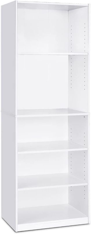 Photo 1 of FURINNO JAYA Simply Home 5-Shelf Bookcase, 5-Tier, White
