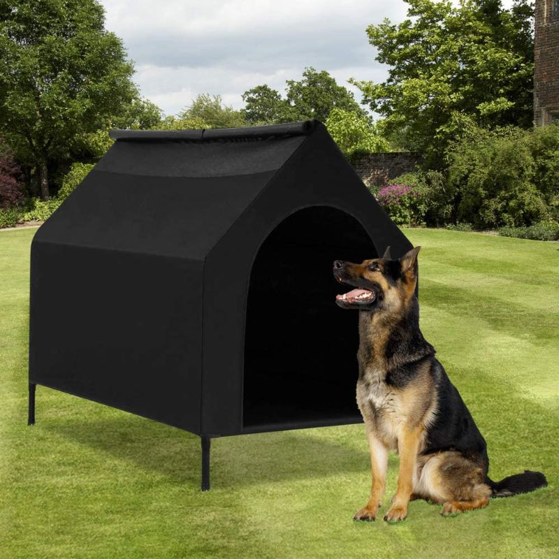 Photo 1 of Amazon Basics Elevated Portable Pet House, Small (35 x 32 x 26 Inches), black