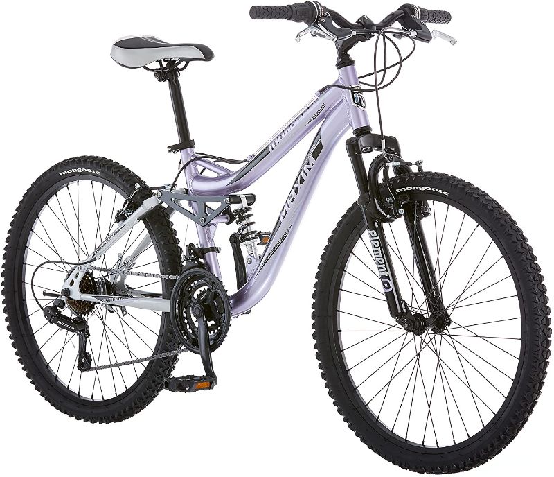 Photo 1 of Mongoose Maxim Girls Mountain Bike, 24-Inch Wheels, Aluminum Frame, 21-Speed Drivetrain, Lavender
