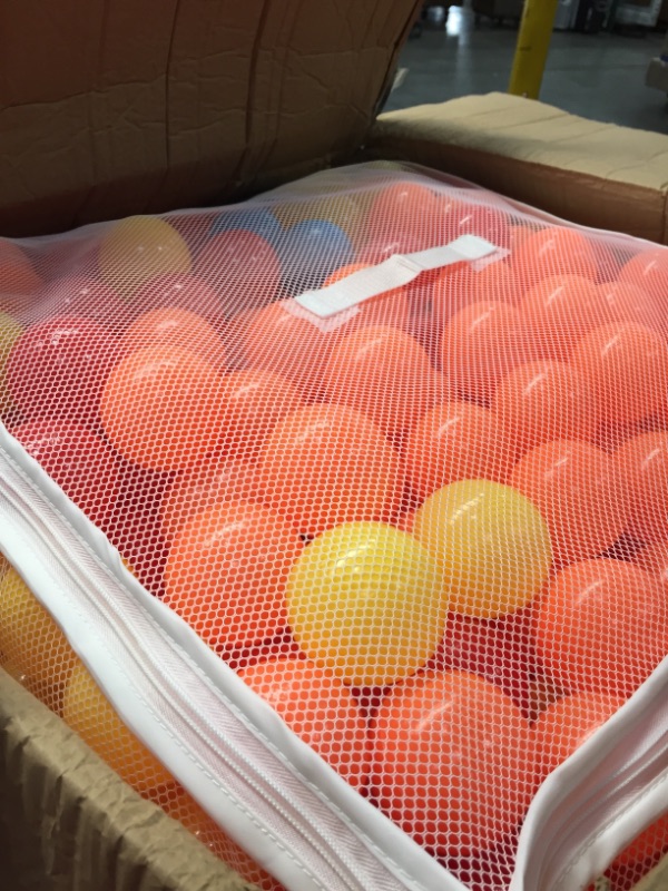 Photo 2 of Amazon Basics BPA Free Plastic Ball Pit Balls with Storage Bag, 1,000 ct (2.3” Diameter), Bright Colors
