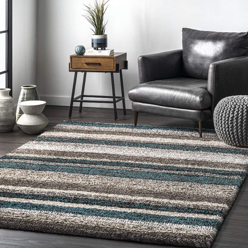 Photo 1 of ***SIMILAR TO COVER PHOTO*** nuLOOM Classie Solid Shag Rug, 6' x 9', Blue Multi
