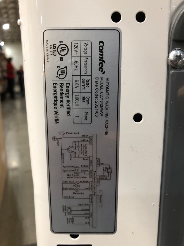 Photo 2 of COMFEE’ 1.6 Cu.ft Portable Washing Machine, 11lbs Capacity Fully Automatic Compact Washer with Wheels, 6 Wash Programs Laundry Washer with Drain Pump, Ideal for Apartments, RV, Camping, Ivory White

//TESTED AND FUNCTIONAL 

