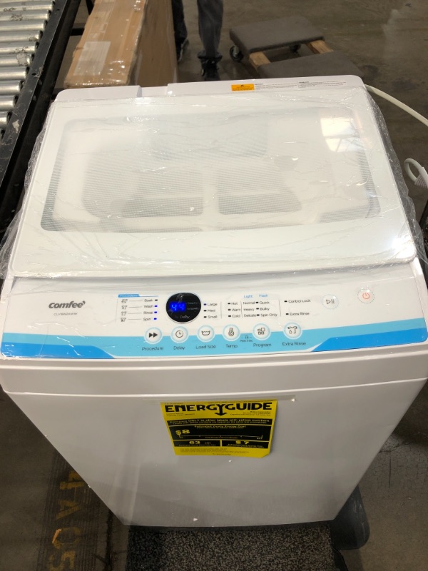 Photo 5 of COMFEE’ 1.6 Cu.ft Portable Washing Machine, 11lbs Capacity Fully Automatic Compact Washer with Wheels, 6 Wash Programs Laundry Washer with Drain Pump, Ideal for Apartments, RV, Camping, Ivory White

//TESTED AND FUNCTIONAL 
