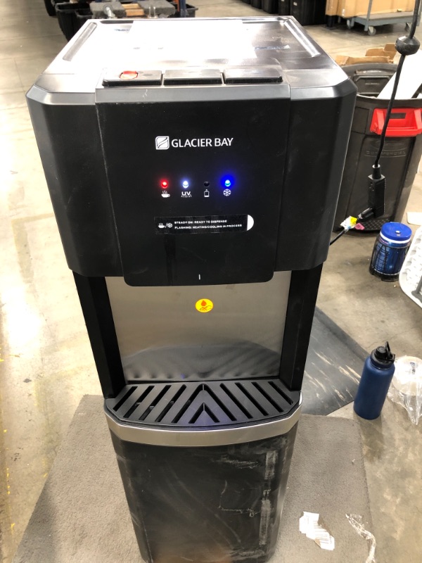 Photo 6 of GLACIER BAY Matte Black and Stainless Steel Bottom Load Water Dispenser

//TESTED AND FUNCTIONAL, MAJOR COSMETIC DAMAGE 
