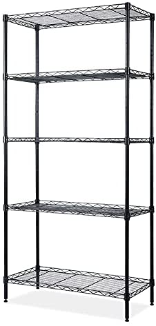 Photo 1 of 5 Tier Metal Storage Shelves, Kitchen Storage Shelf ,Metal Storage Shelves Unit Perfect for Laundry Bathroom Closet Shelves Microwave Stand (Black, (21.25 x 11.42 x 58.26))