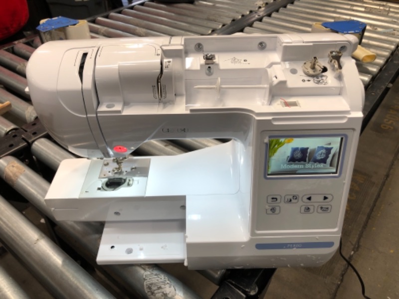 Photo 4 of Brother PE800 Embroidery Machine, 138 Built-in Designs, 5" x 7" Hoop Area, Large 3.2" LCD Touchscreen, USB Port, 11 Font Styles

//MISSING COMPONENTS 
