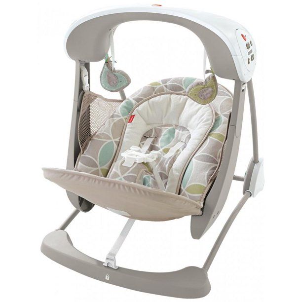 Photo 1 of Fisher-Price Deluxe Take-along Swing & Seat with 6-Speeds, Beige
