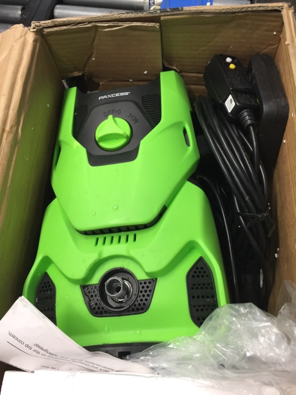 Photo 2 of [New Model] Paxcess 3000PSI Max Electric Pressure Washer, 1.76 GPM Portable Power Washer with Hose Reel, 4 Quick Connect Nozzles, Foam Cannon for Home/Car/Driveway/Patio Clean(Green)
