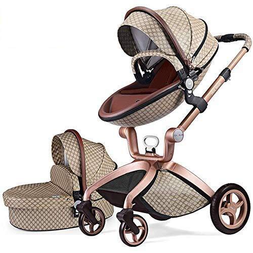 Photo 1 of Baby Stroller in 2020,Hot Mom Baby Carriage with Adjustable Seat Height Angle and Four-Wheel Shock Absorption,Reversible?High Landscape and Fashional Pram,Grid
