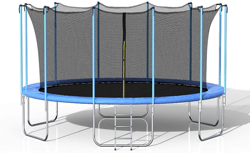 Photo 1 of 16 FT Round Trampoline with Enclosure Net Ladder Spring Pad Outdoor Bounce Jump Trampoline for Children and Adults (BOX 2 OF 3)
