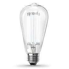 Photo 1 of 100-Watt Equivalent ST19 Dimmable Straight Filament Clear Glass Vintage Edison LED Light Bulb, Daylight
