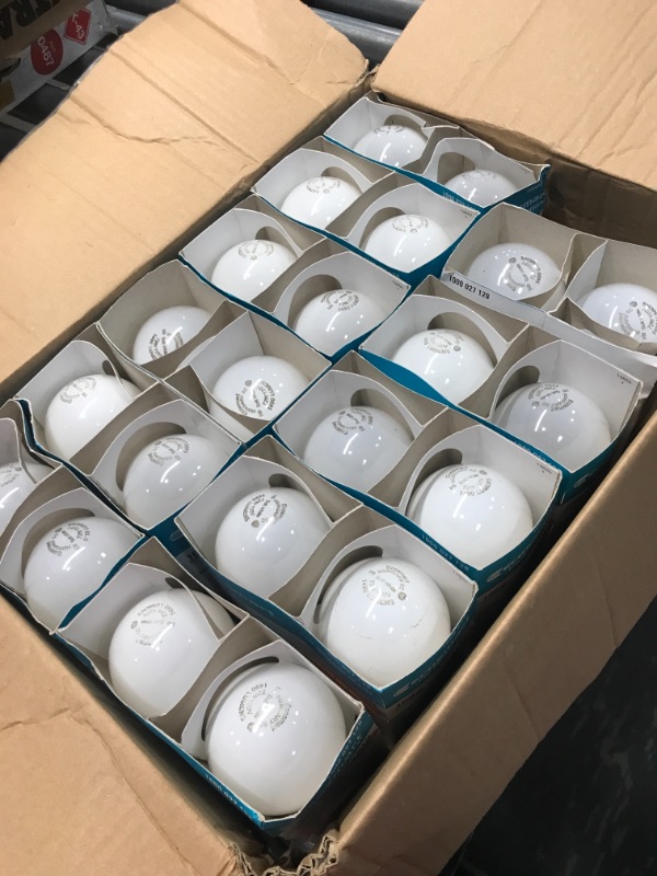 Photo 2 of A19 Frosted Incandescent Rough Service Light Bulb, 100 Watt, 2700K Soft White, E26 Medium Base, 1020 Lumens, 130V (44 BULBS)

