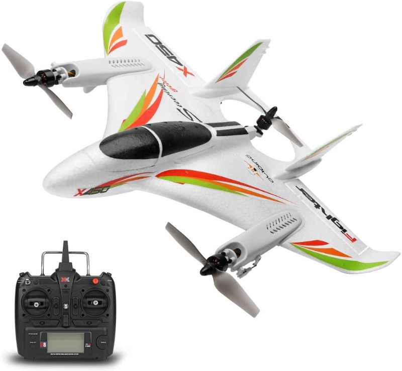 Photo 1 of GoolRC WLtoys XK X450 RC Airplane, 2.4G Remote Control 6 Channel Brushless Motor Aircraft, Vertical Takeoff LED RC Glider Fixed Wing Plane RTF
