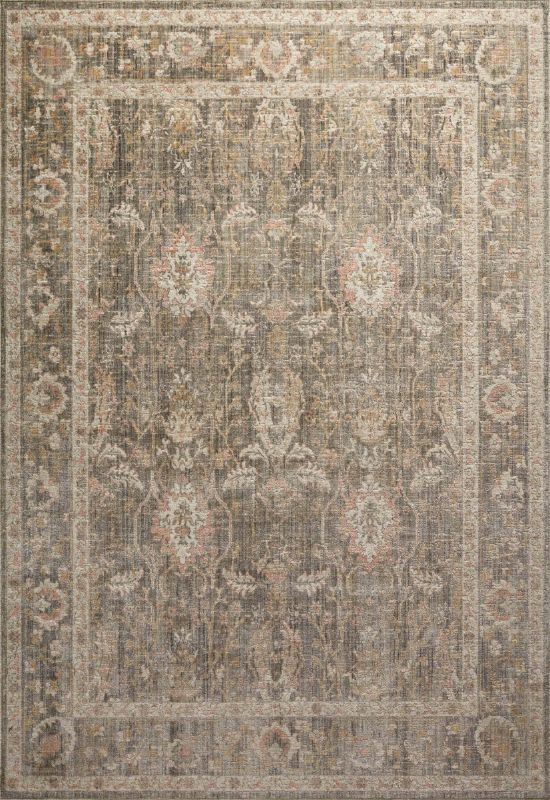 Photo 1 of 9 X 12 Ft. Rosemarie Power Loomed Traditional Rectangle Rug, Sage & Blush
