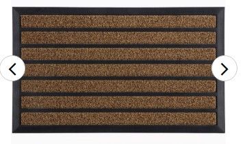 Photo 1 of 2 PACK Gorilla Grip Striped Rubber Door Mat, 29x17, Indoor and Outdoor Stripe Doormats for High Traffic, Durable Heavy Duty Backing, Quick Dry and Easy Clean, Shoe Scraper Catches Mud and Dirt, Brown