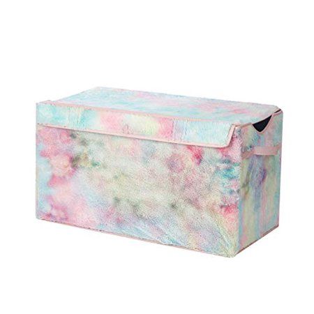 Photo 1 of Heritage Kids Sorbet Dream Faux Fur Collapsible Toy Storage Trunk, 28" W, Tie Dye
