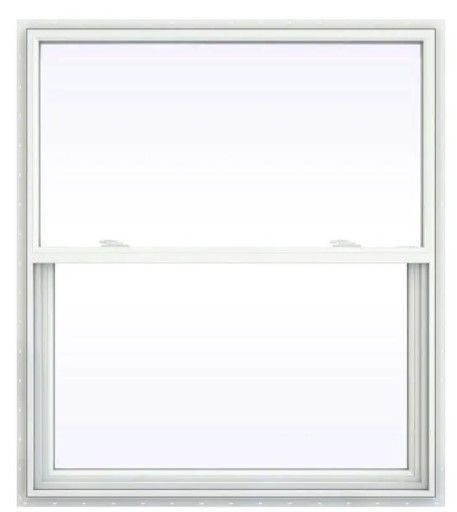 Photo 1 of 41.5 in. x 47.5 in. V-2500 Series White Vinyl Single Hung Window with Fiberglass Mesh Screen
