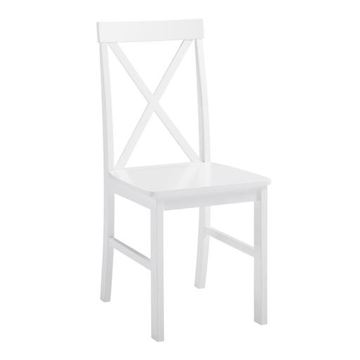 Photo 1 of 5-Piece Solid Wood Farmhouse Dining Set - White/White
