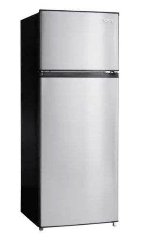 Photo 1 of 7.1 cu. ft. Top Freezer Refrigerator in Stainless Steel Look