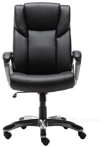 Photo 1 of Amazon Basics High-Back Bonded Leather Executive Office Computer Desk Chair - Black