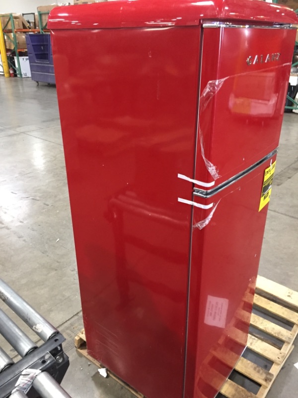 Photo 3 of ***PARTS ONLY*** Galanz GLR10TRDEFR True Top Freezer Retro Refrigerator Frost Free, Dual Door Fridge, Adjustable Electrical Thermostat Control, Red, 12.0 Cu Ft
