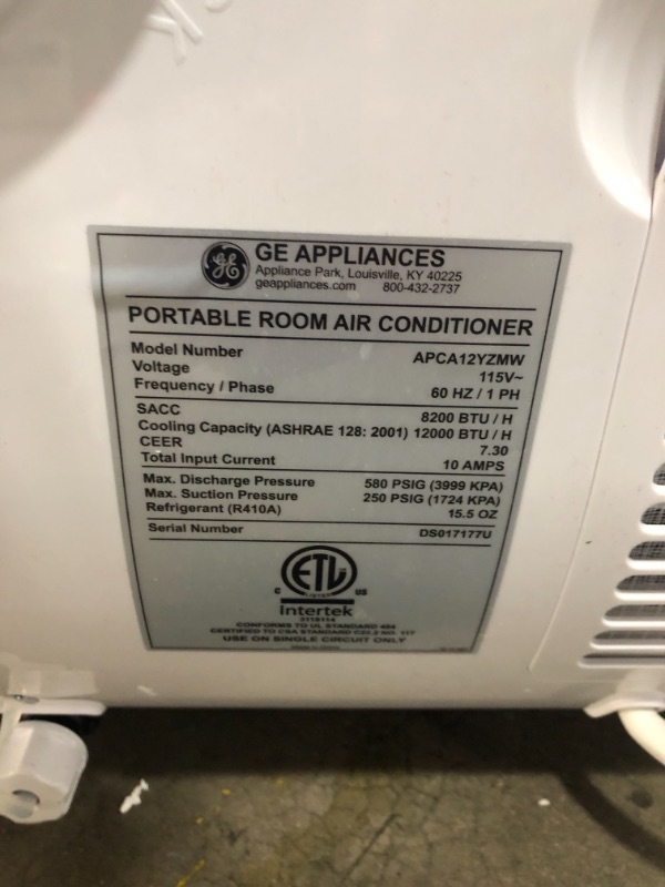 Photo 1 of GE 12,000 BTU Portable Air Conditioner (APCA12YZMW)